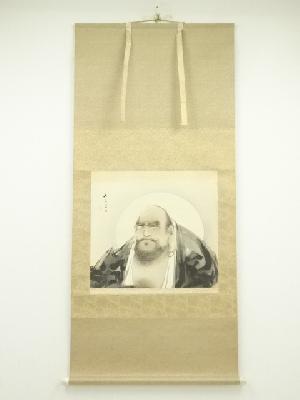 中国　僧図　肉筆絹本掛軸